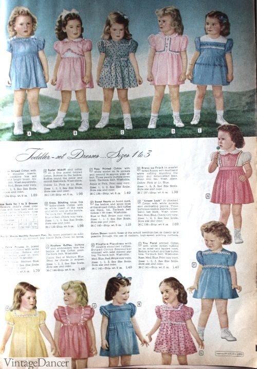 1940s girls toddler dresses
