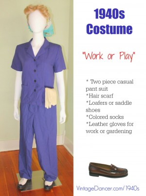 '90s does '40s pant suit working women's costume