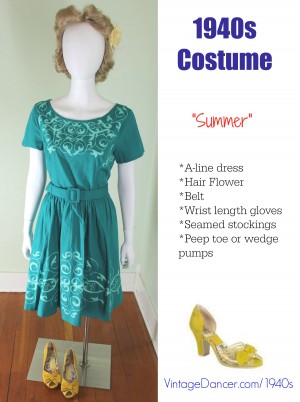 1940s Summer Dress (Perfect for Teens) . See details of this and 15 more 1940s costumes.