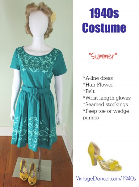 1940s costume summer dress at vintagedancer com