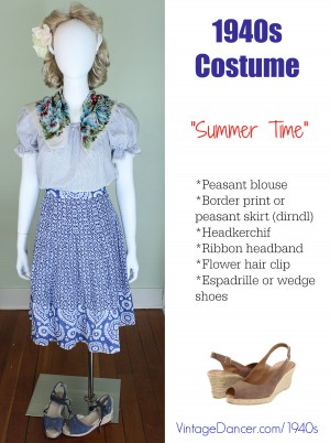 1940s costume summer skirt at vintagedancer com