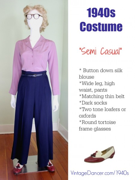 1940s costume women pants semi casual at vintagedancer com