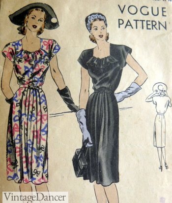 1940s semi formal dress with gloves that matched hats
