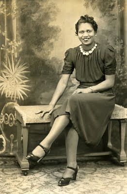 Early 1940s wearing 1930s style dress