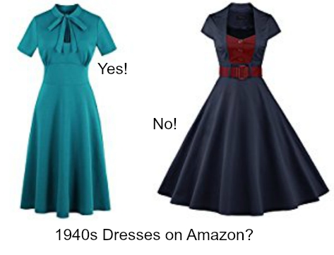 1940s dresses on Amazon? Be careful many are not 1940s but 1950s instead.