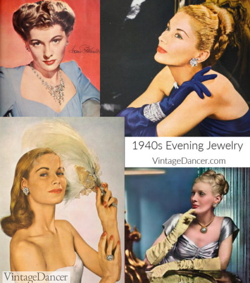 1940s evening jewelry formal party nighttime accessories 40s