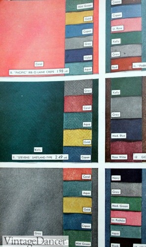 1940s winter colors fabrics