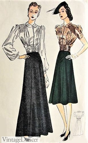 1940 long and skirt skirts with party blouses