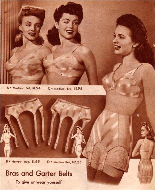 1940s Lingerie & Undergarments- Bra, Girdle, Slips, Underwear History