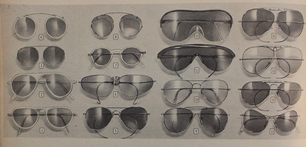1940s sunglasses: Wilsonite, Ray-ban, Polaroid brands