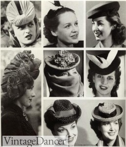 1940s hats collage
