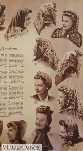 1940s summer and winter headscarves