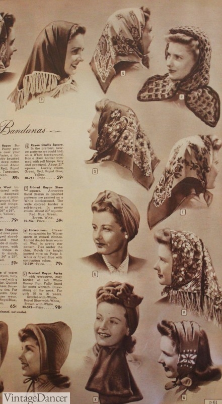 1940s head scarf