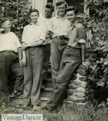 1940s young men in baggy jeans