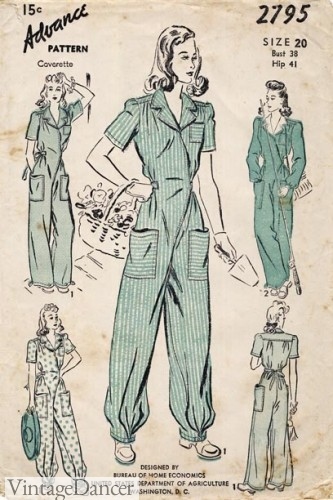 1940s jumpsuit overalls coveralls