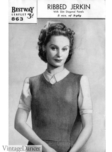 1940s women sweater vest pullover