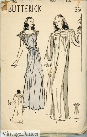 1940s Flannel Winter Nightgown pattern