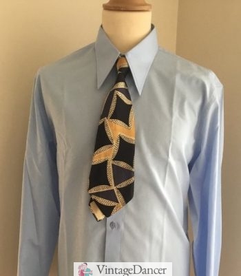 Men's repro 1940s spearpoint collar shirt by Mapledoram