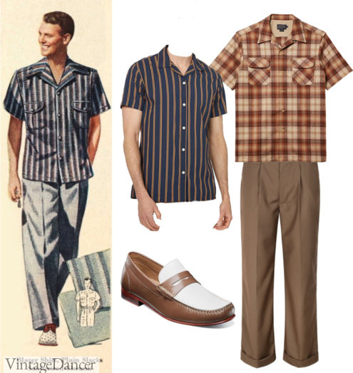 1940s Men’s Outfit Inspiration | Costume Ideas Button Down  AT vintagedancer.com