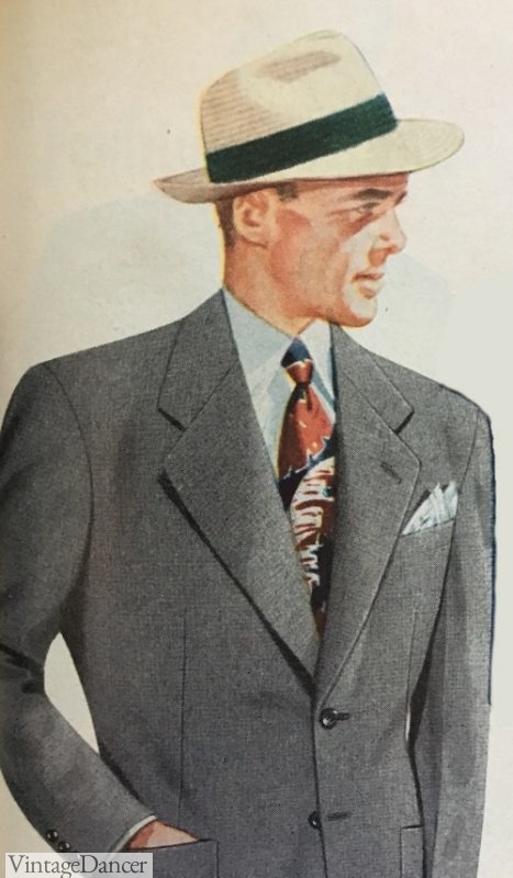 1940s Men S Hats Vintage Styles History Buying Guide   1940s Mens Summer Hat Grey Suit 500 467x800 