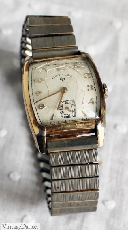 1940s men's watch. My grandfathers watch from the 1940s. Gold face with steel brand. 