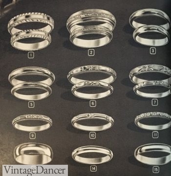 1940s men's wedding ring sets