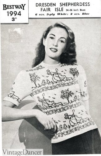 1940s Novelty Knit Top