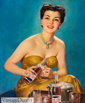 1940s pepsi ad. Is she wearing a bakelite necklace?