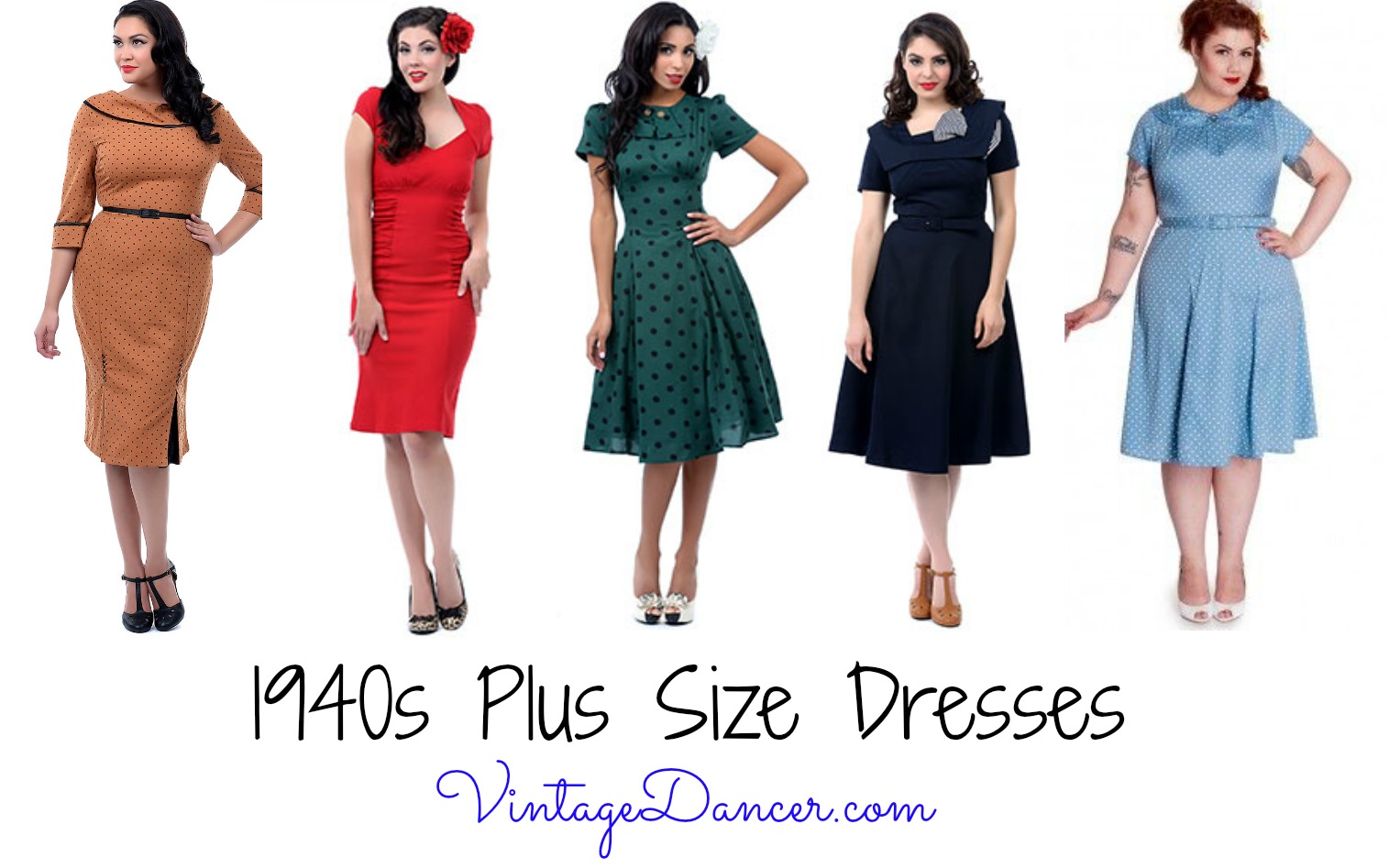 Koncession voldsom Hilsen Vintage Style 1940s Plus Size Dresses