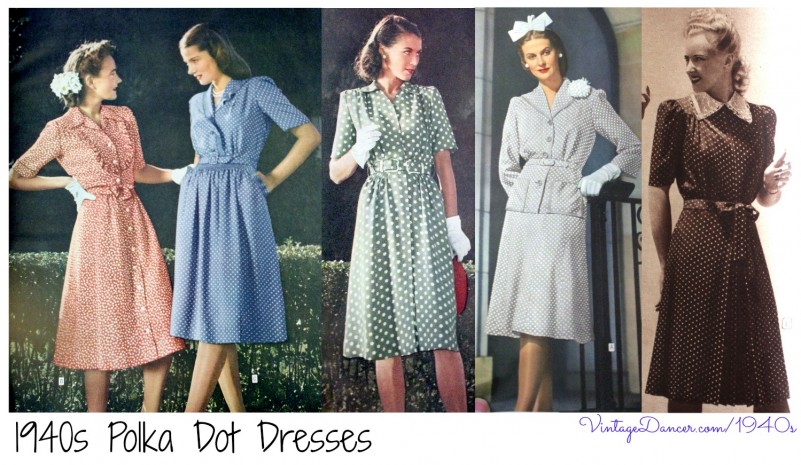 1940s polka dot dresses