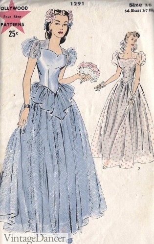 1940s formal prom or wedding dress