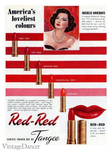 1940s Tangee lipstick colors makeup