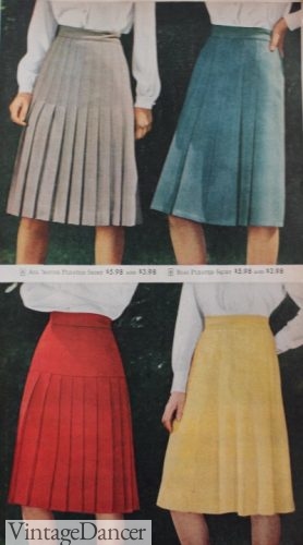 1940s pleated and A-line suit skirts