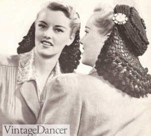 1940s snood hat hair net