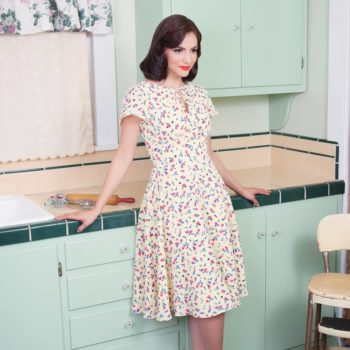 1940s floral day dress