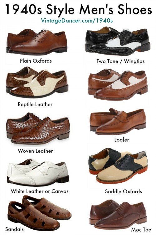 1940s Men's Shoes & Boots | Gangster, Spectator, Black and White Shoes