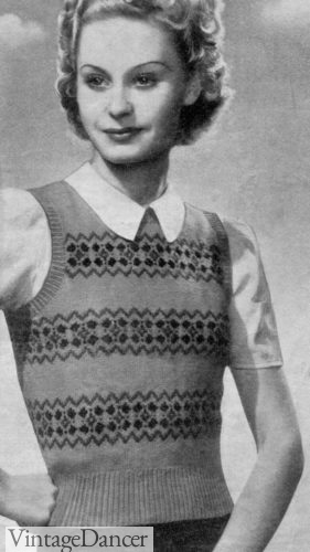 1940s women sweater vest pullover
