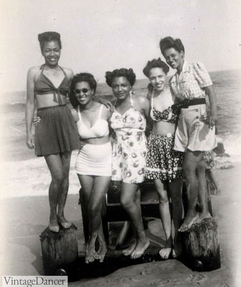 1940s swimsuits/swimdresses and bikinis black women