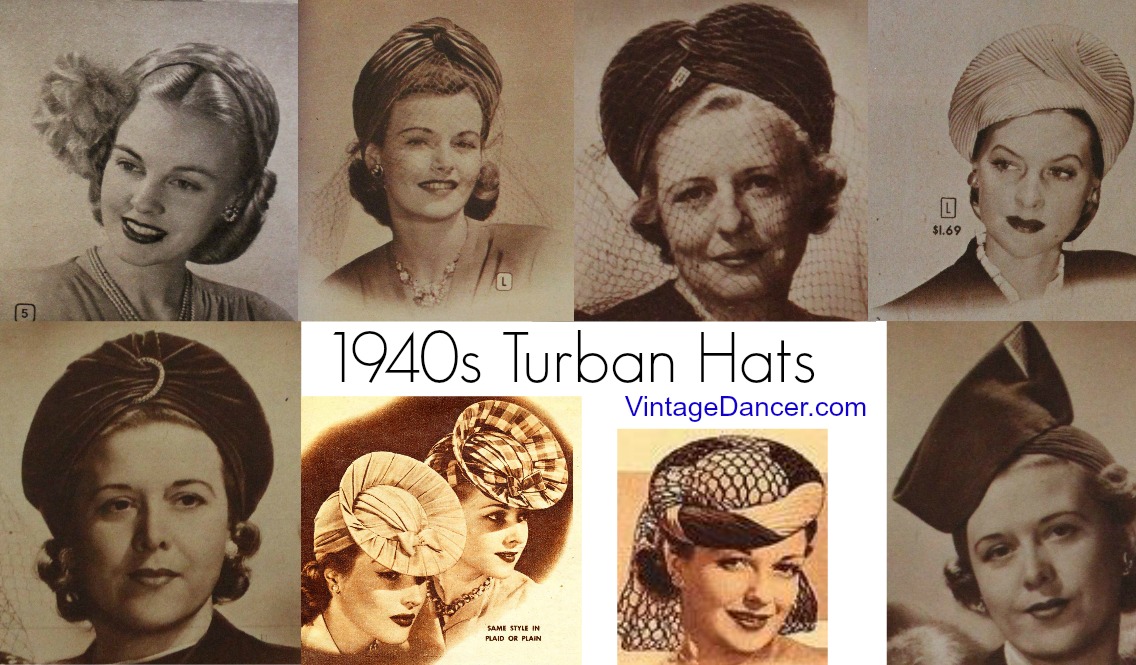 1940s turban hats. Learn more at VintageDancer.com