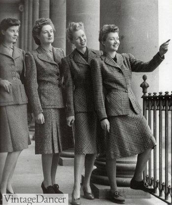 1940s ladies in tweed suits