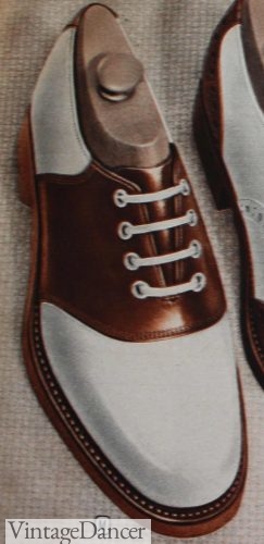 1947 men's saddle shoe in brown and white