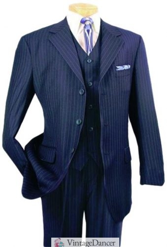 Men's 40s style pinstripe vested suit