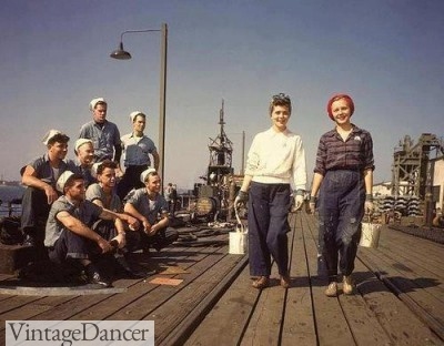 1940s rosie the riveter blue jeans