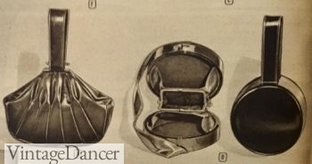 1940s Wrist bags, also called vanity bags. 1947