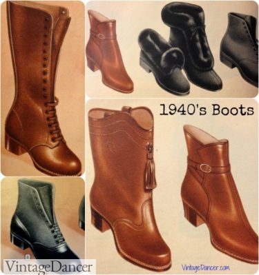 1940s women's boots style shows for winter and snows