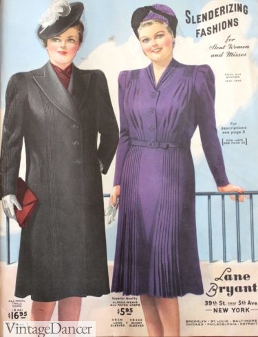 1940s winter dress and coat, plus size