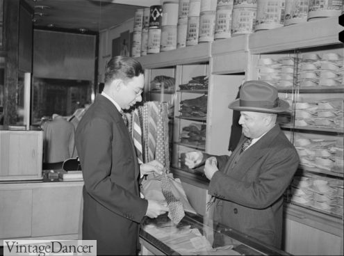 1940s shopping in a menswear store 1941