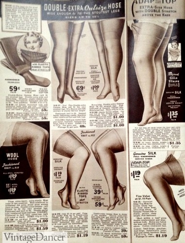 1940s plus size stockings nylons tights curvy womens fashion 1941