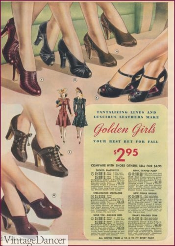 1940s heels, pumps, shoes