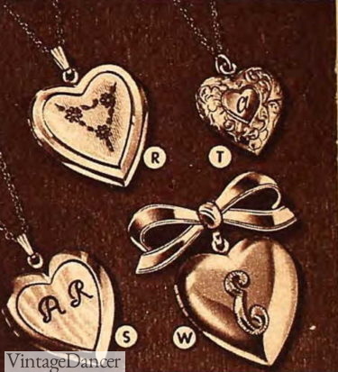 1940s locket necklaces forties teenager girls jewelry